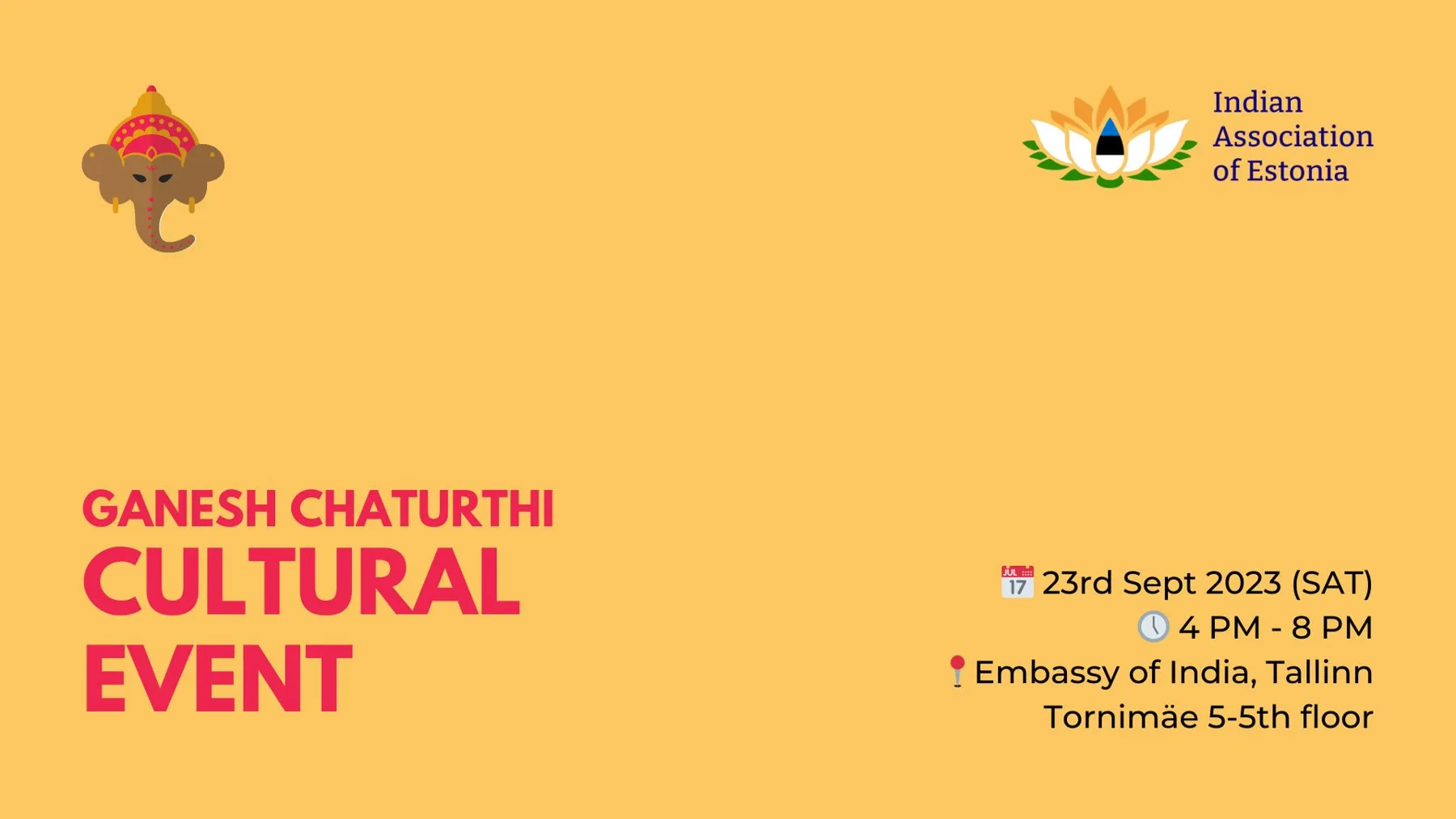 Ganesha Chaturthi 2023 event poster
